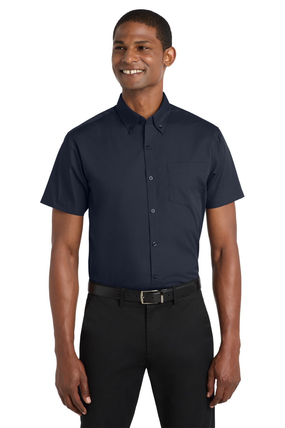 Port Authority   Short Sleeve Carefree Poplin Shirt. W101