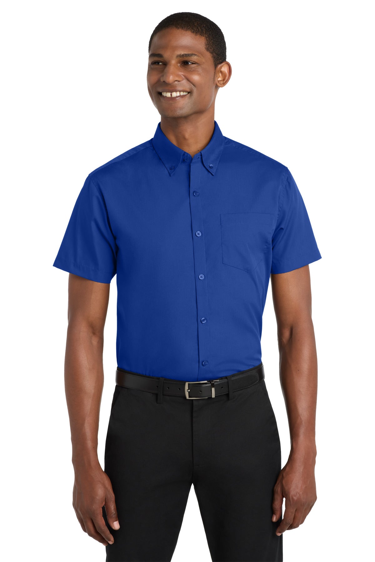 Port Authority   Short Sleeve Carefree Poplin Shirt. W101