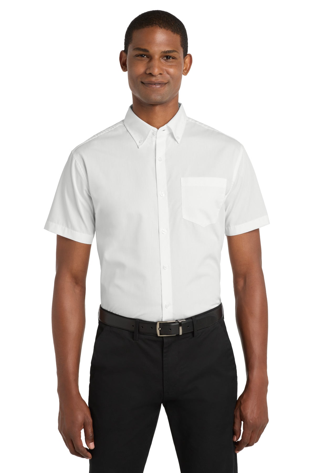 Port Authority   Short Sleeve Carefree Poplin Shirt. W101