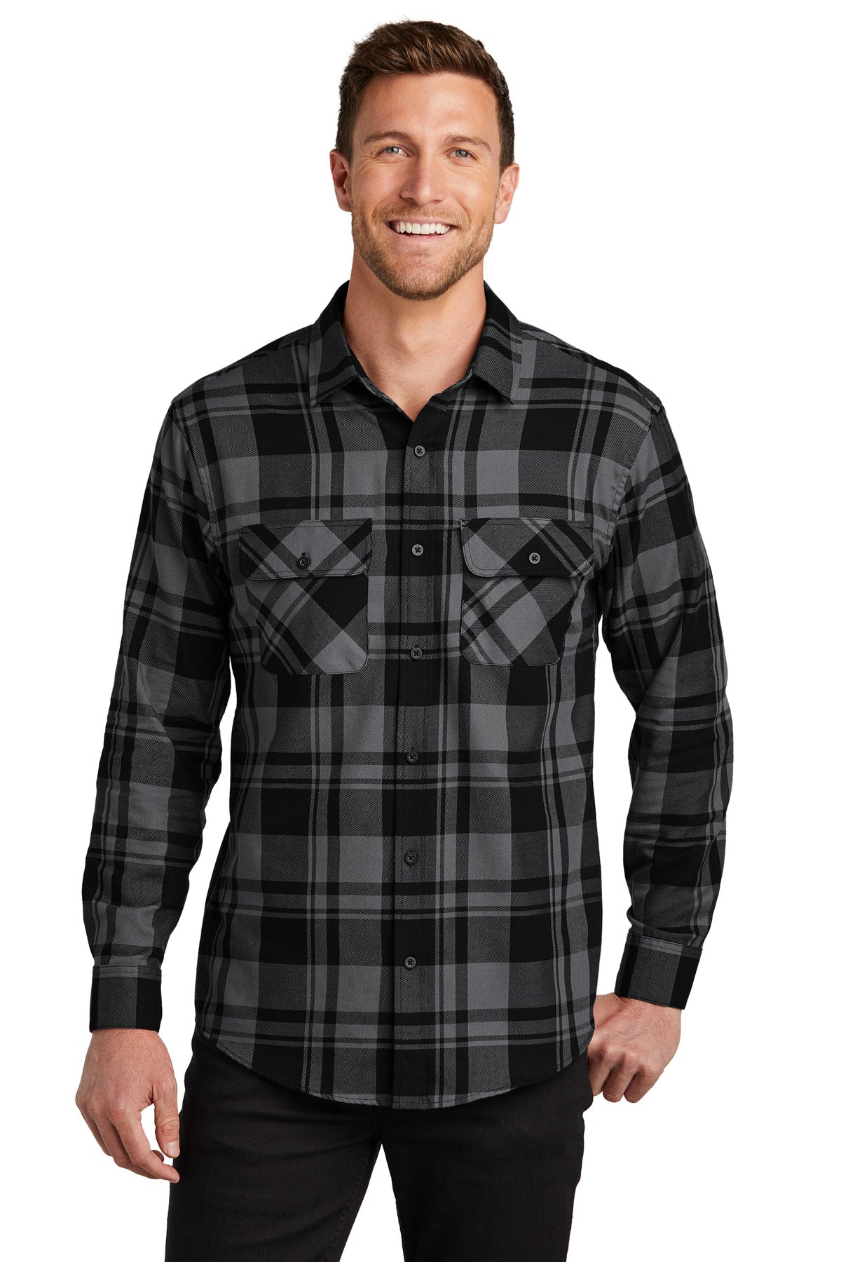 Port Authority   Plaid Flannel Shirt. W668