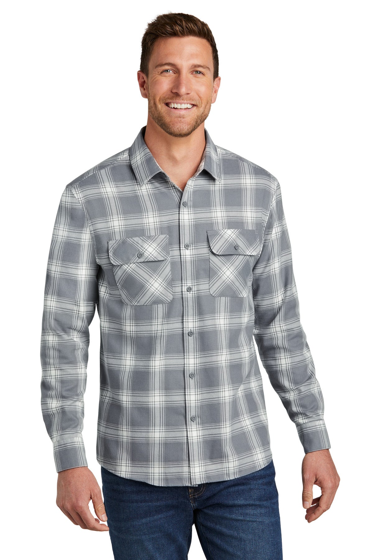 Port Authority   Plaid Flannel Shirt. W668