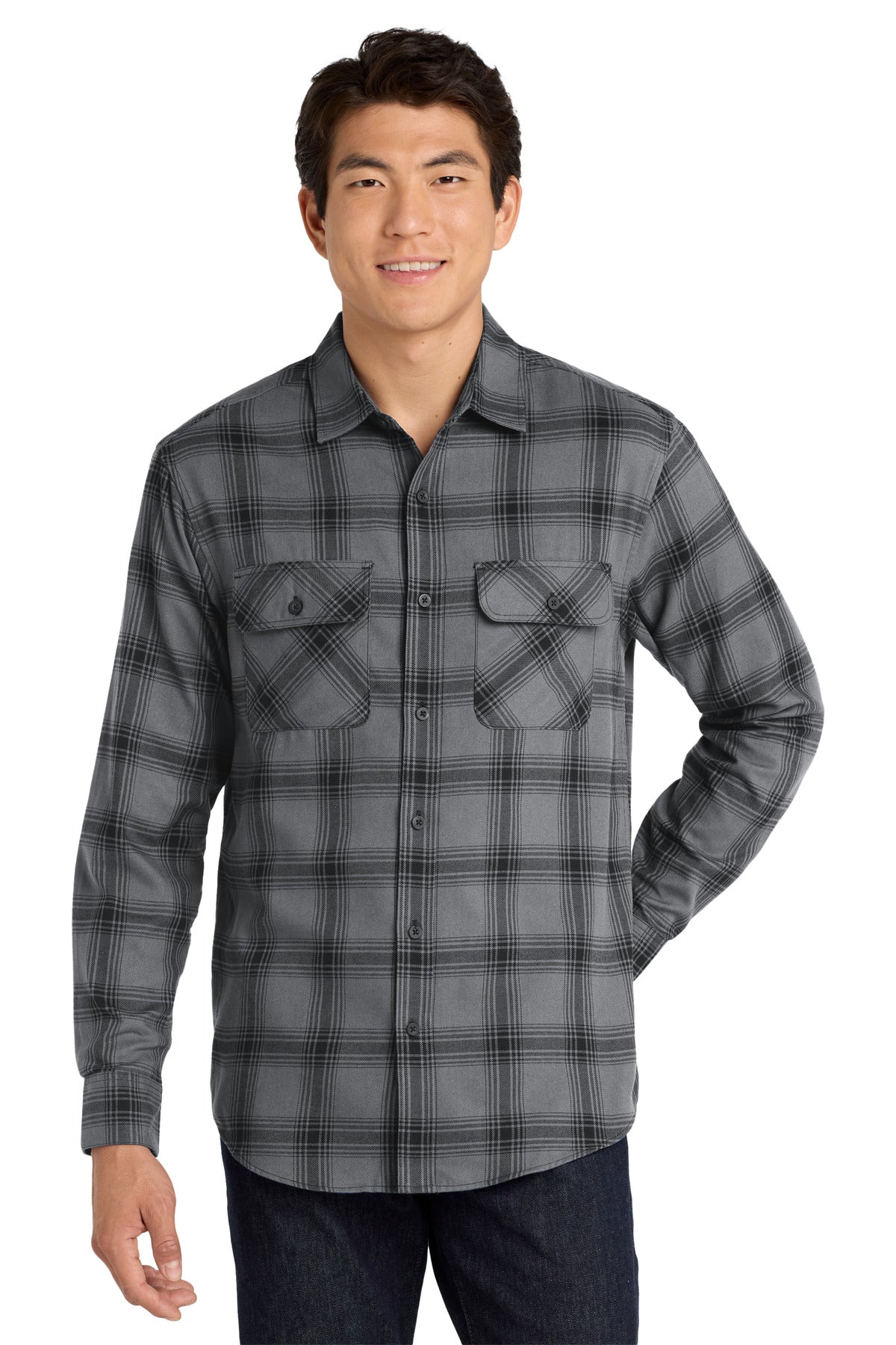 Port Authority   Plaid Flannel Shirt. W668