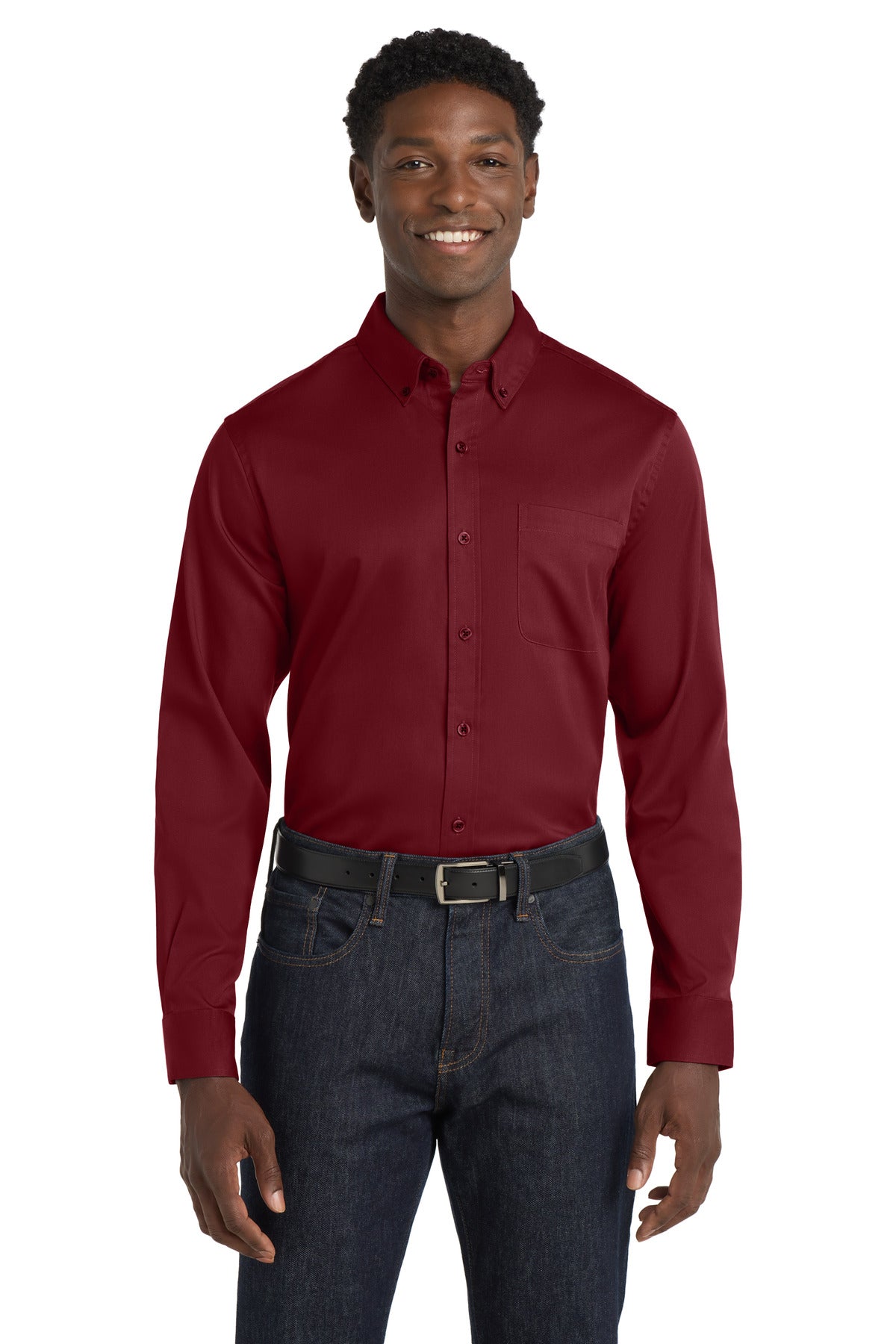 Port Authority   Long Sleeve SuperPro React   Twill Shirt. W808