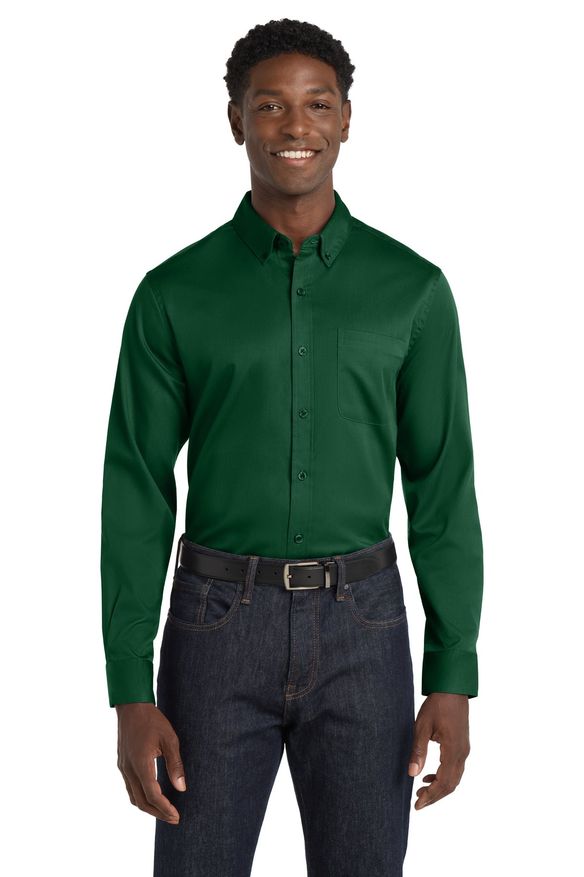 Port Authority   Long Sleeve SuperPro React   Twill Shirt. W808