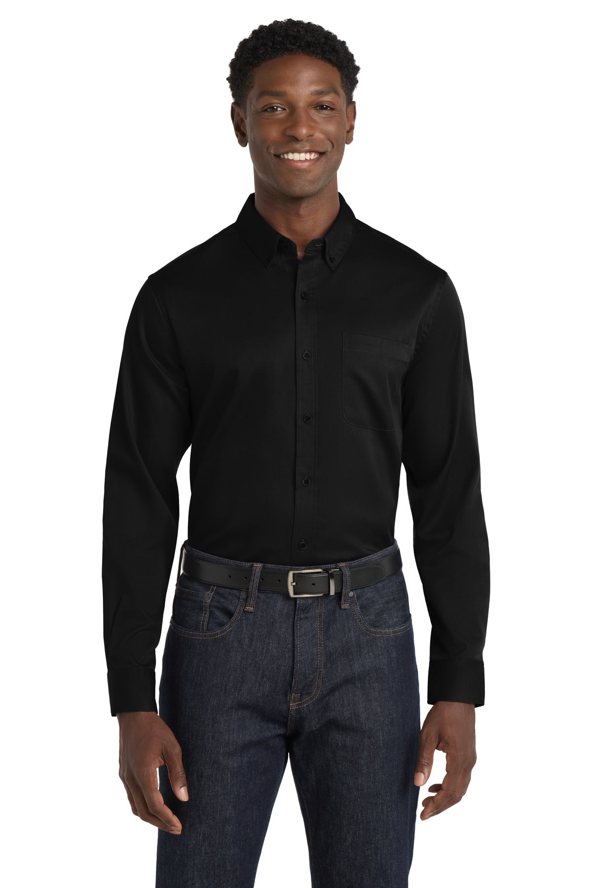 Port Authority   Long Sleeve SuperPro React   Twill Shirt. W808