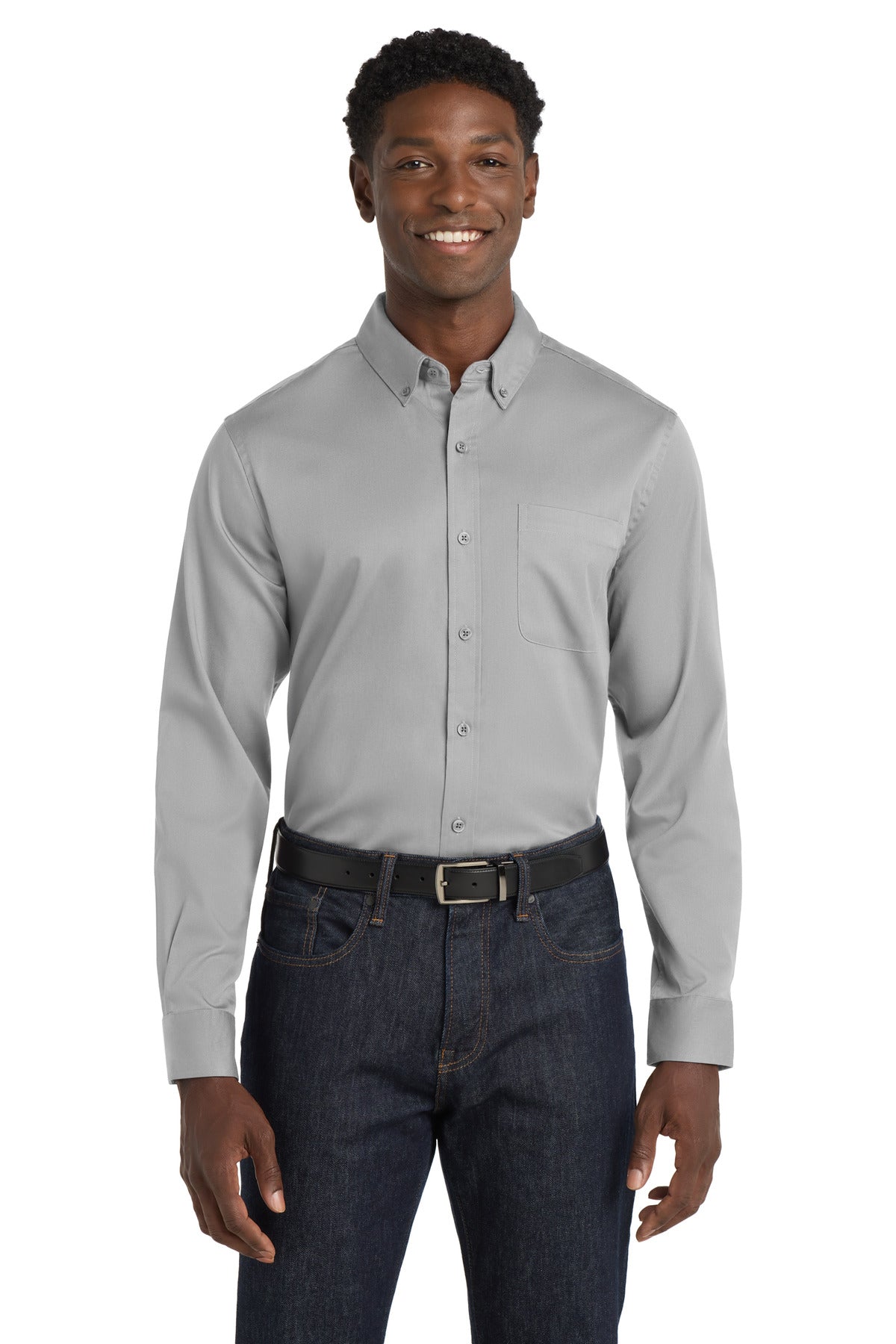 Port Authority   Long Sleeve SuperPro React   Twill Shirt. W808