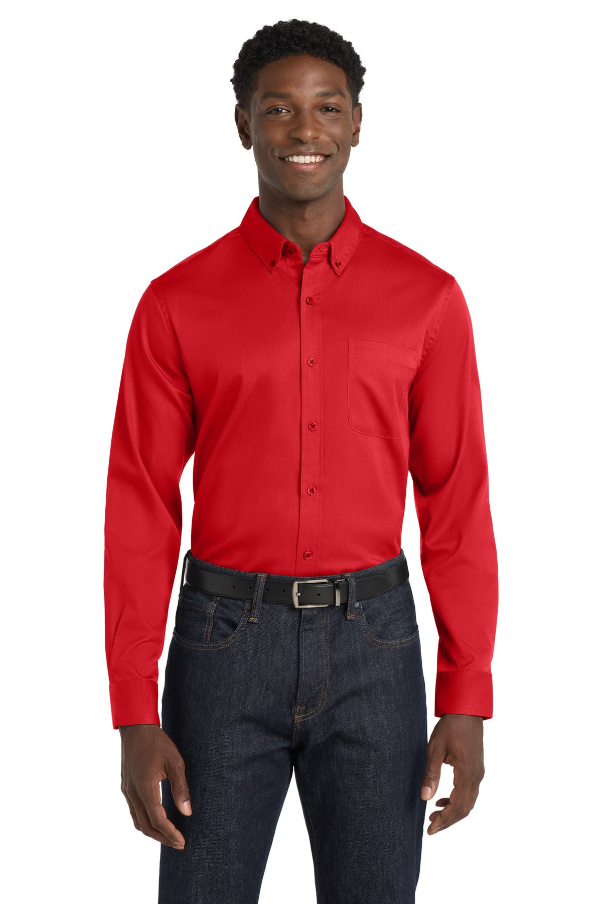 Port Authority   Long Sleeve SuperPro React   Twill Shirt. W808