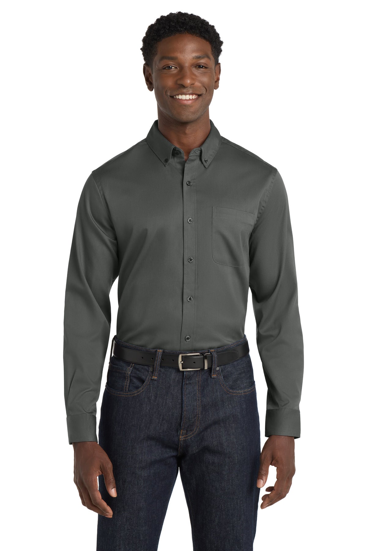 Port Authority   Long Sleeve SuperPro React   Twill Shirt. W808