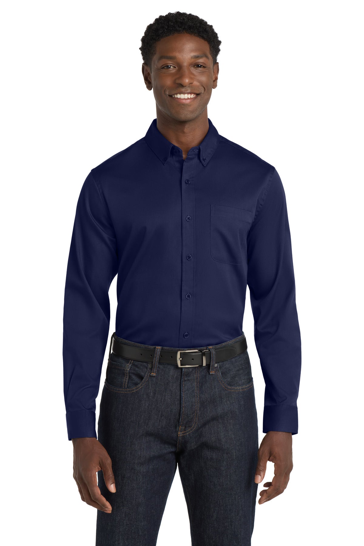 Port Authority   Long Sleeve SuperPro React   Twill Shirt. W808