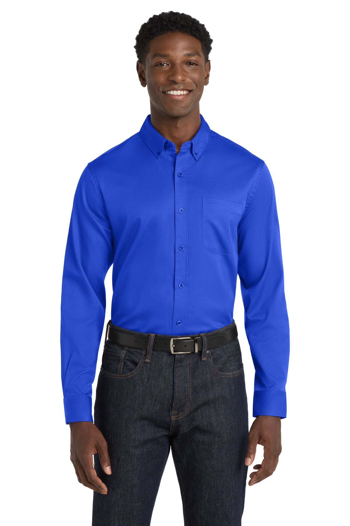Port Authority   Long Sleeve SuperPro React   Twill Shirt. W808