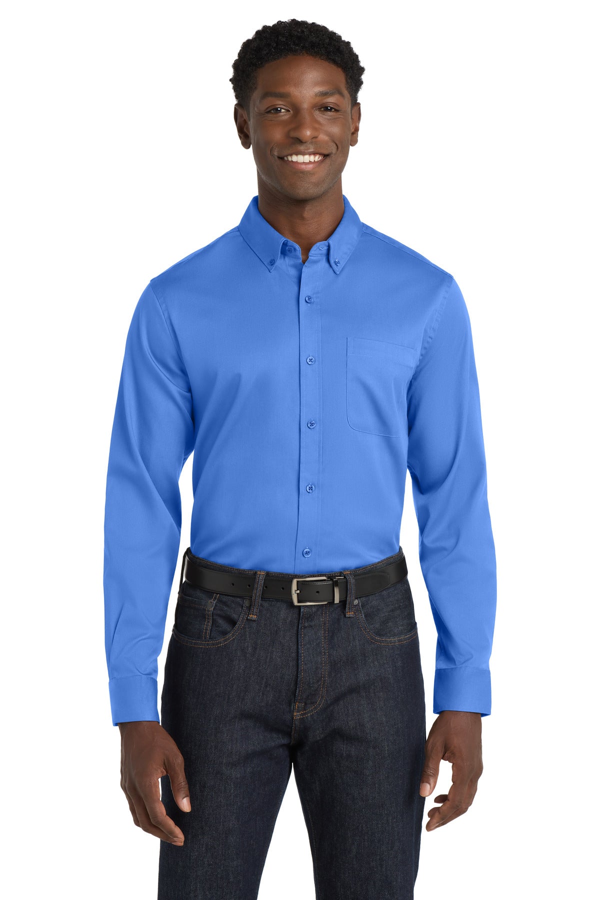 Port Authority   Long Sleeve SuperPro React   Twill Shirt. W808