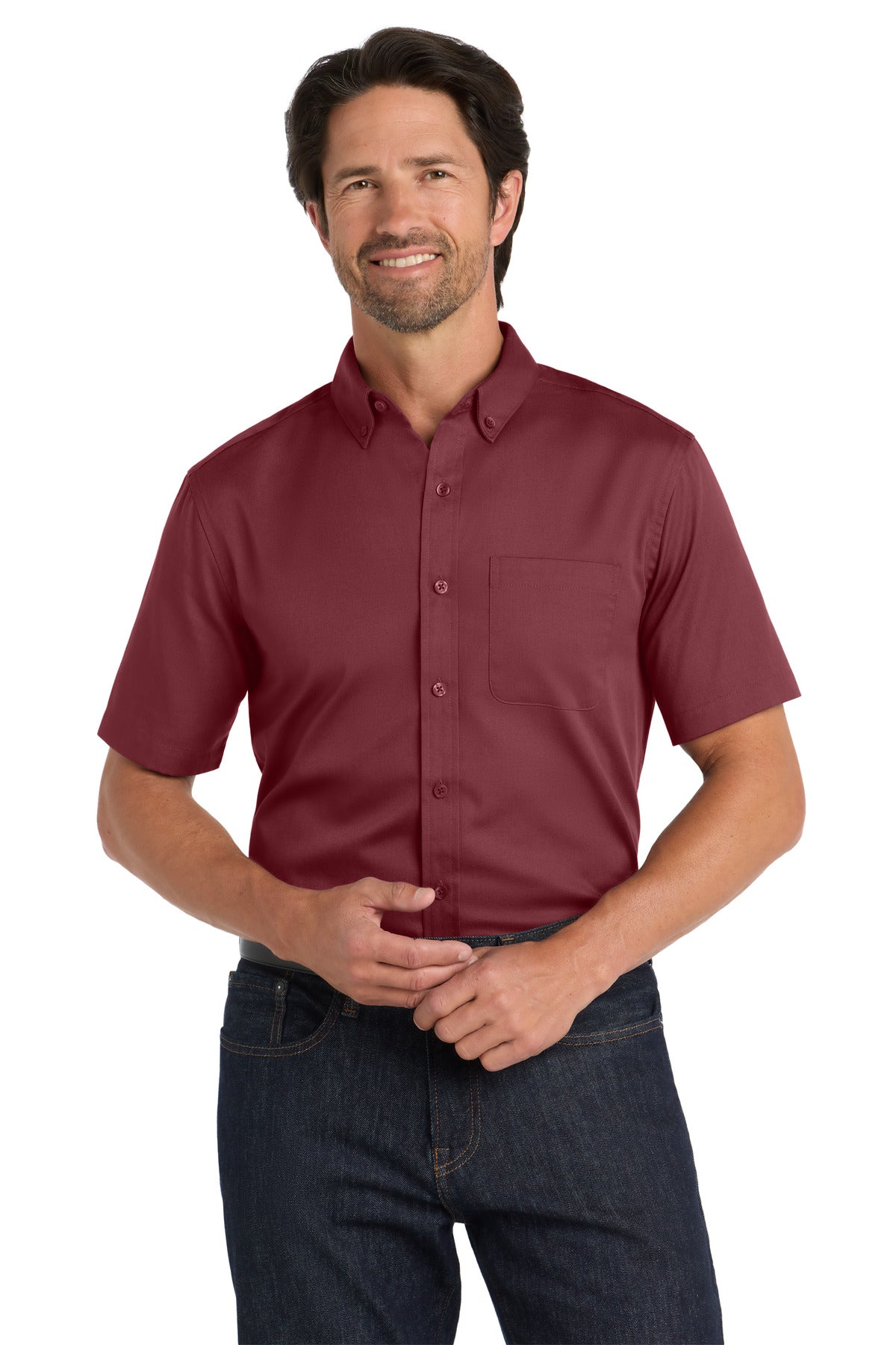 Port Authority   Short Sleeve SuperPro React   Twill Shirt. W809