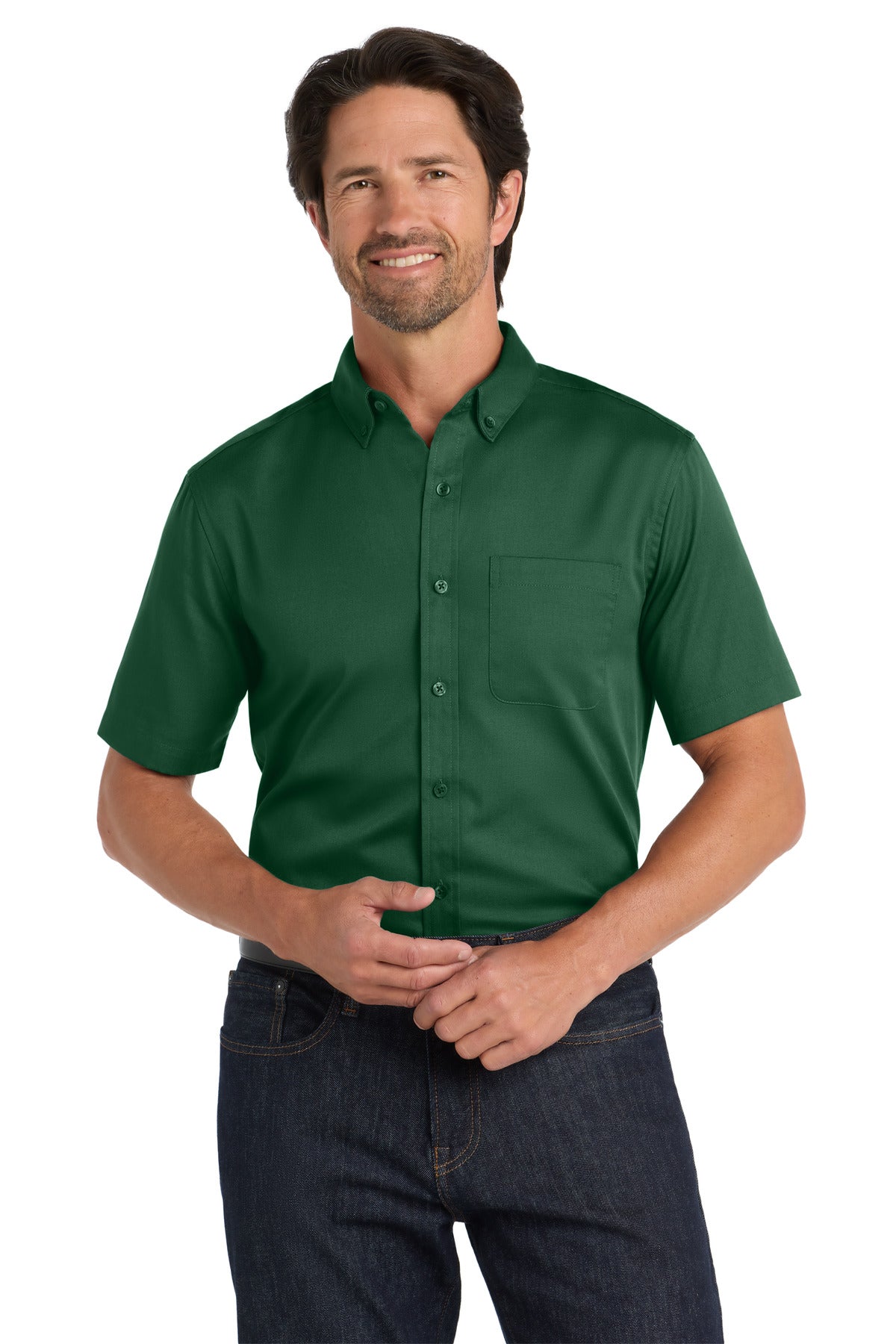 Port Authority   Short Sleeve SuperPro React   Twill Shirt. W809