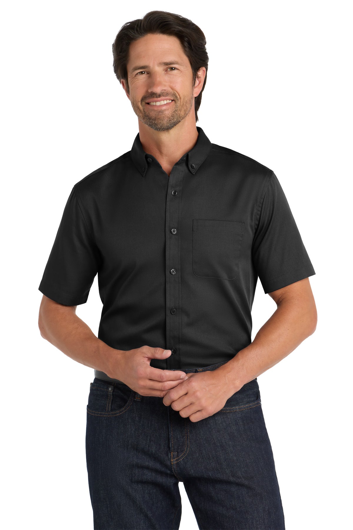 Port Authority   Short Sleeve SuperPro React   Twill Shirt. W809