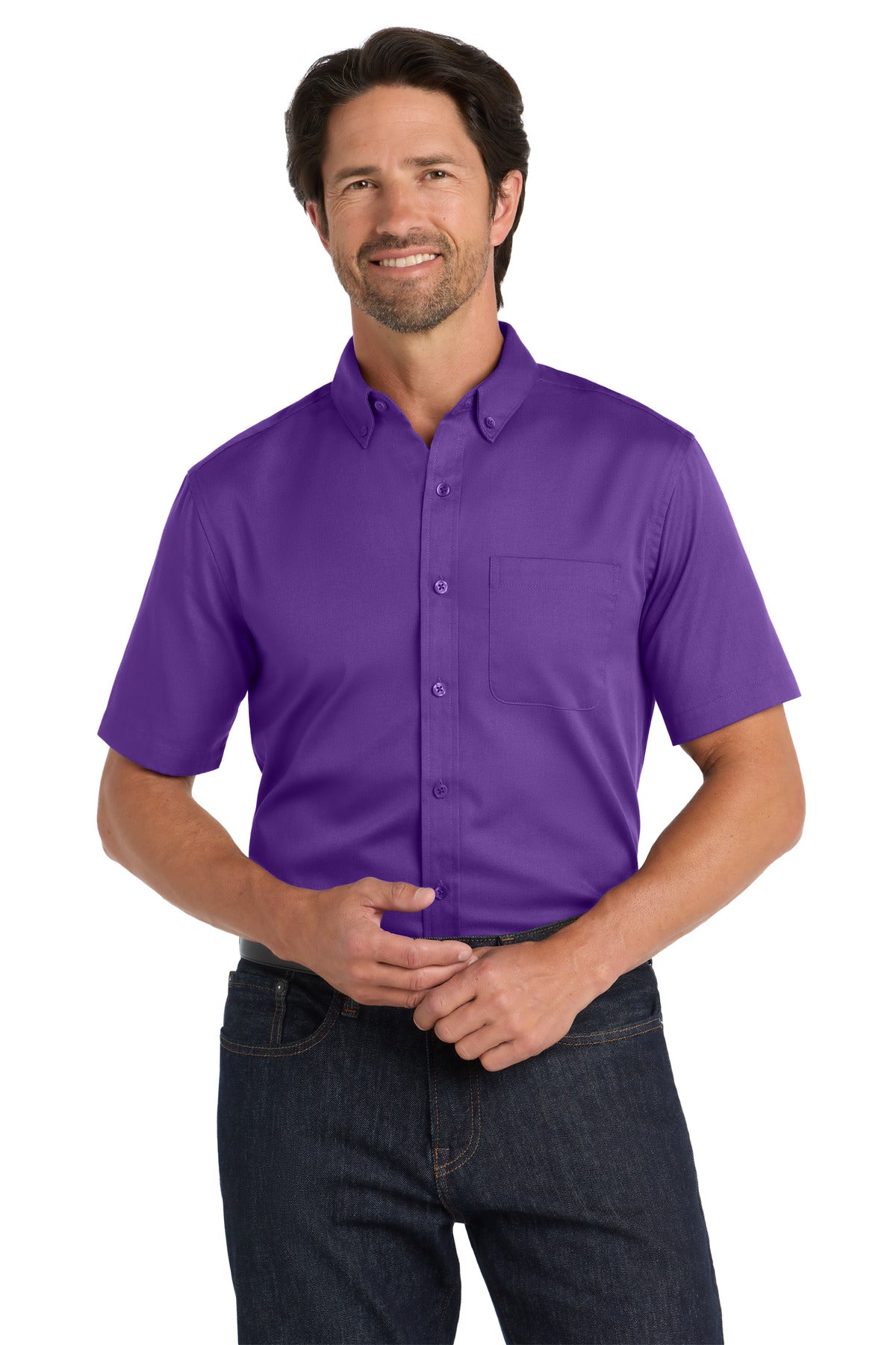 Port Authority   Short Sleeve SuperPro React   Twill Shirt. W809