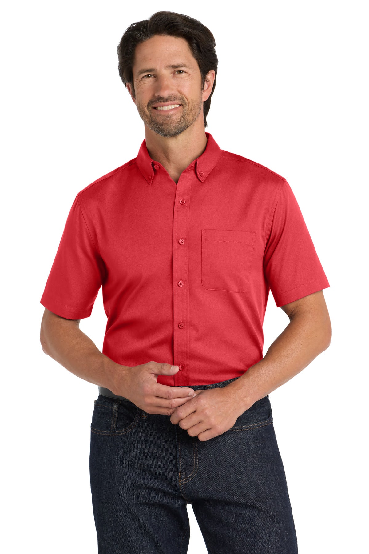 Port Authority   Short Sleeve SuperPro React   Twill Shirt. W809