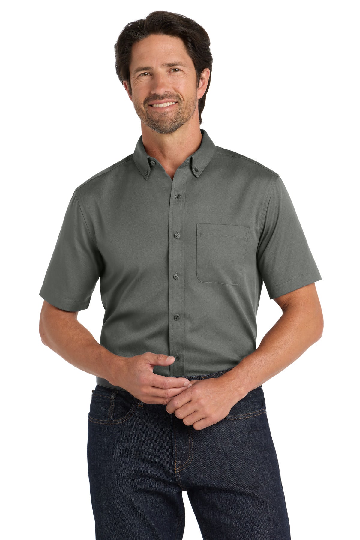 Port Authority   Short Sleeve SuperPro React   Twill Shirt. W809