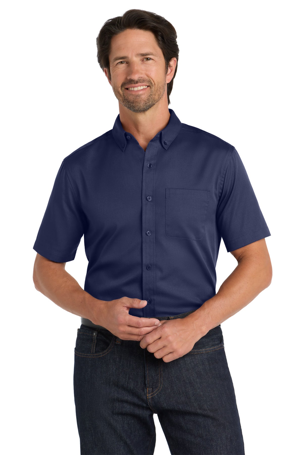 Port Authority   Short Sleeve SuperPro React   Twill Shirt. W809