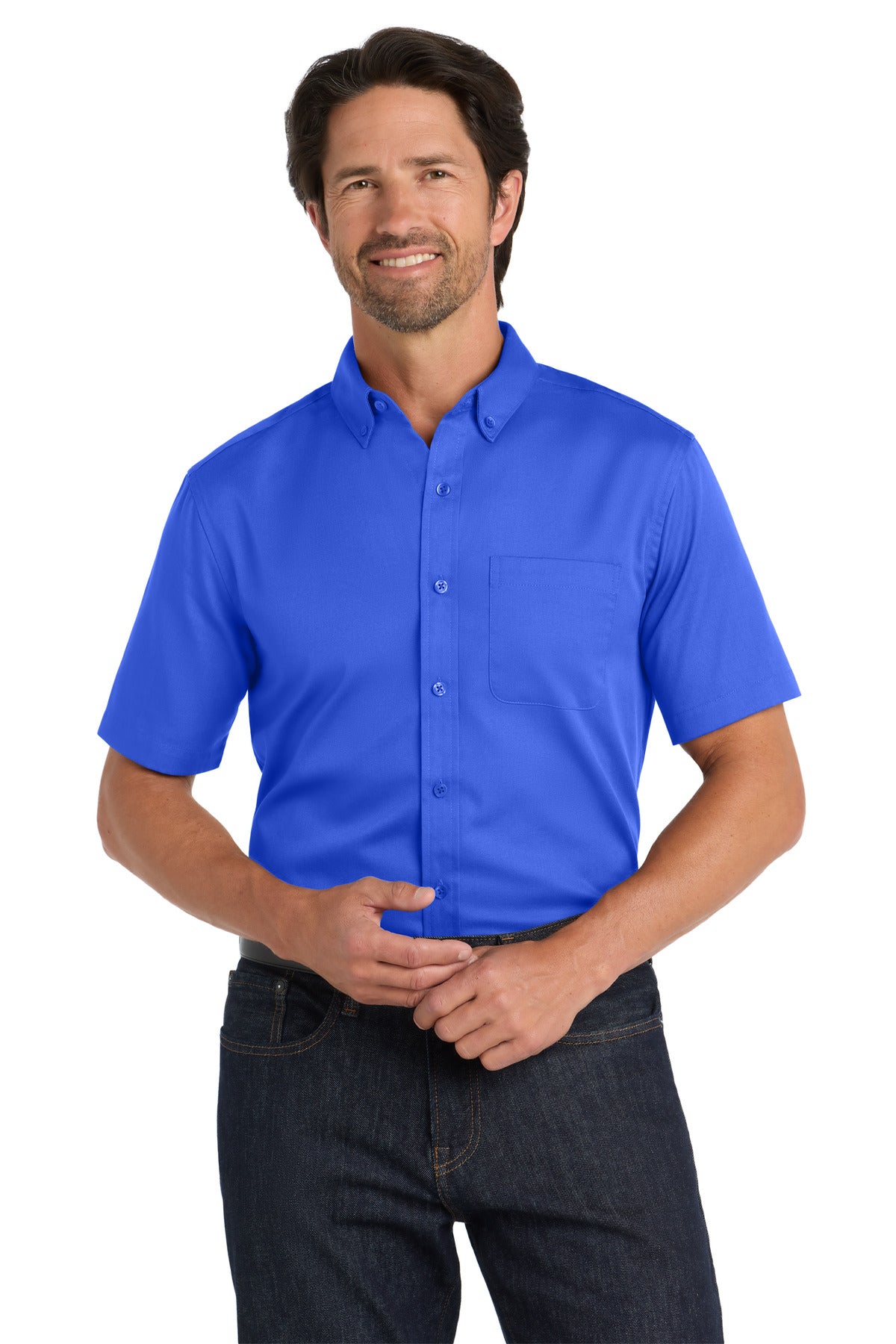 Port Authority   Short Sleeve SuperPro React   Twill Shirt. W809