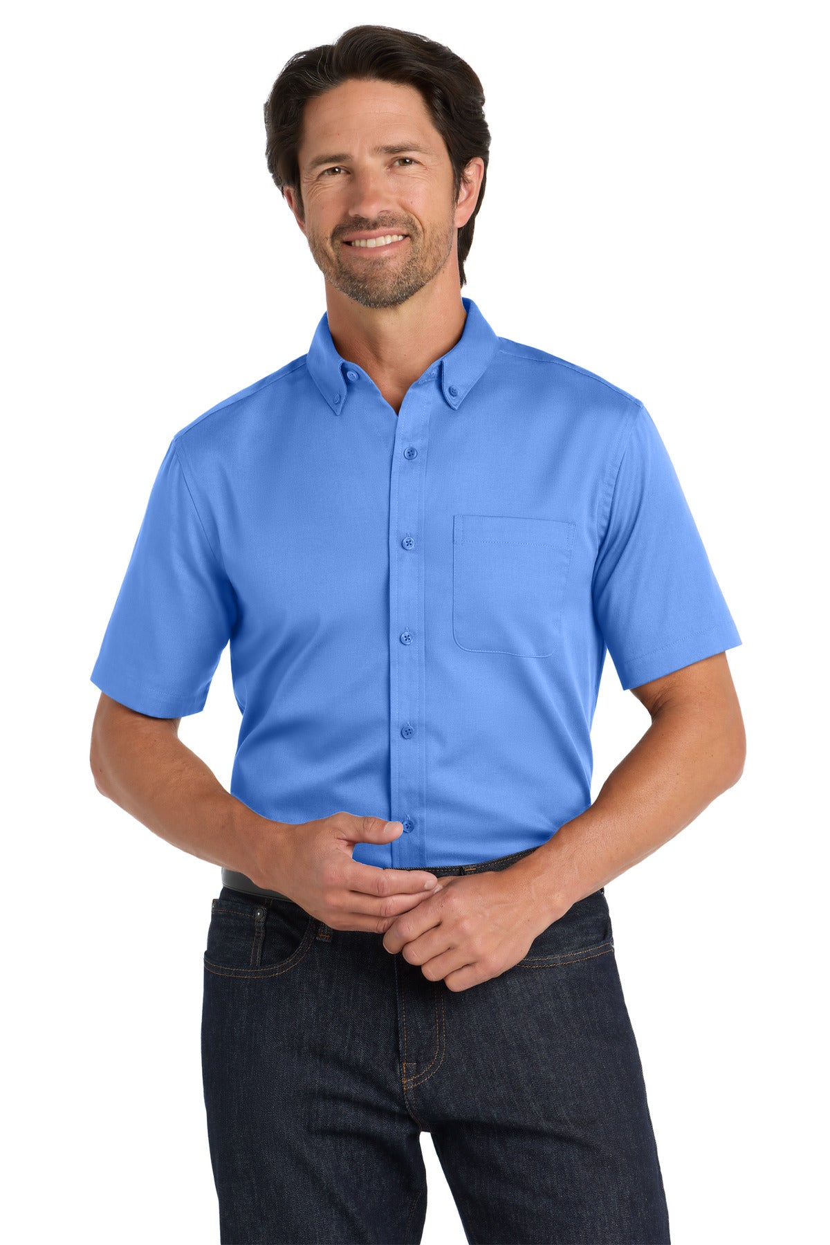 Port Authority   Short Sleeve SuperPro React   Twill Shirt. W809